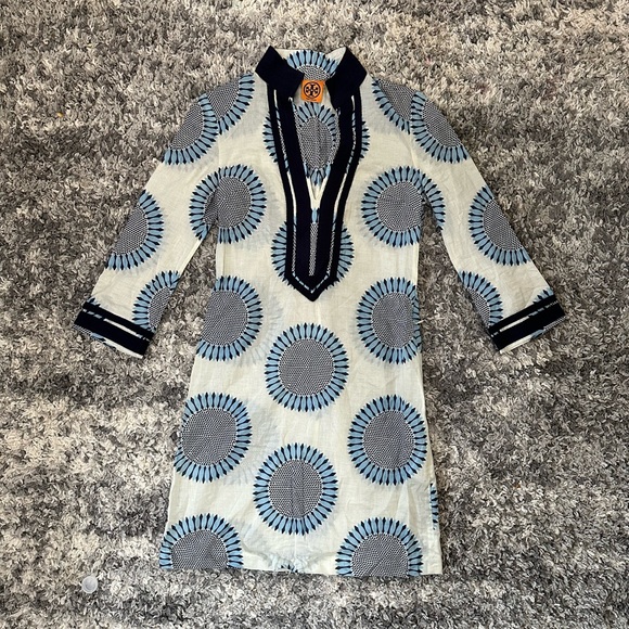 Tory Burch Tunic Dress Floral Boho Sheer - Picture 2 of 4